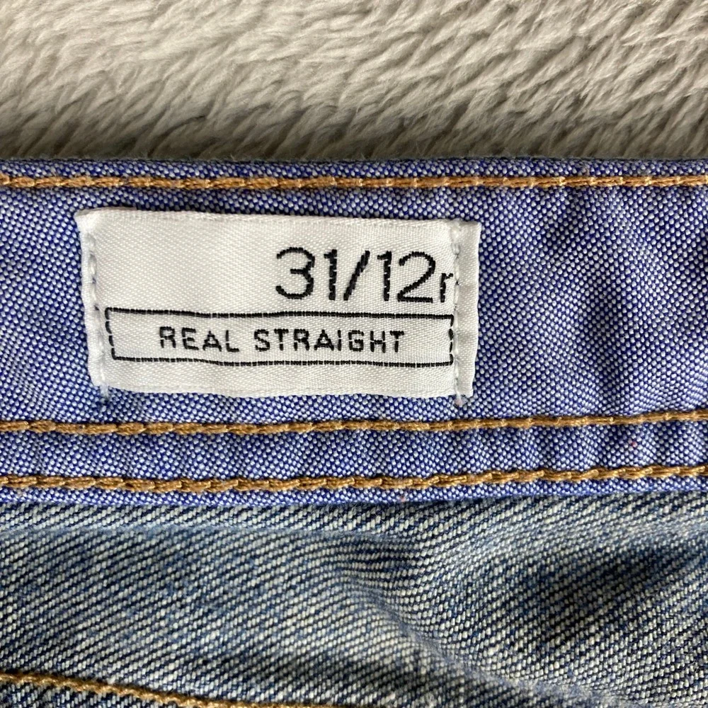 Gap 1969 Real Straight Jeans Womens 31/12r Medium Wash Blue Denim Stretch 34x32 - Picture 13 of 15